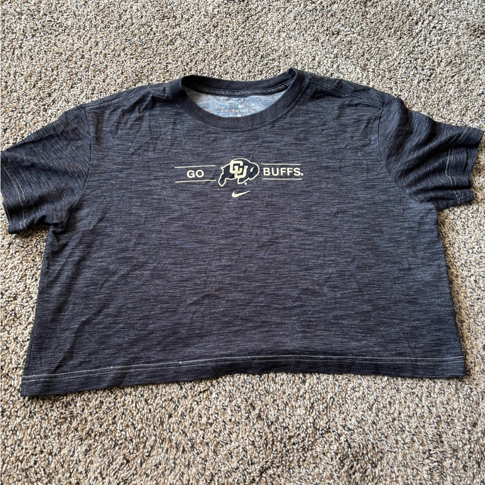Nike Women’s Black CU Boulder Graphic Cropped Tee